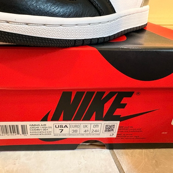 Jordan Women's Sneakers Black and Silver - Picture 6 of 6